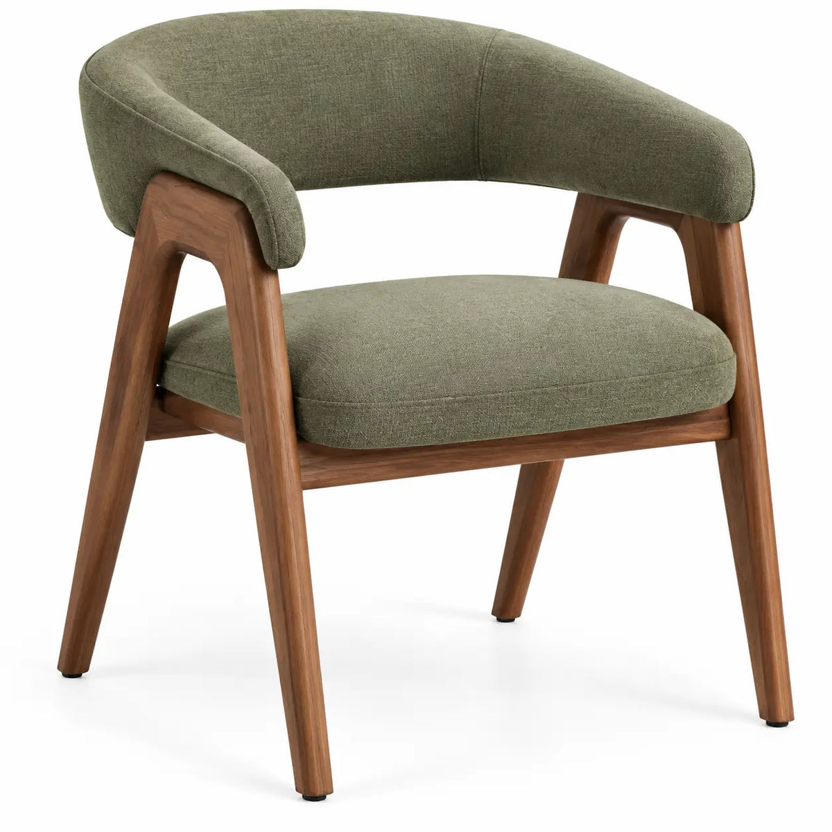 Chaise à accoudoirs et dossier courbe ouvert, vert et marron